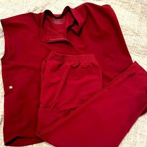 Figs Burgundy Scrub Set, XXL